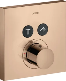 Hansgrohe Axor ShowerSelect eckig Thermostat mit 2 Ventilen polished red gold