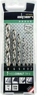 Alpen HSS Cobalt RN TM6 Metallspiralbohrer-Sortiment, 6-tlg.