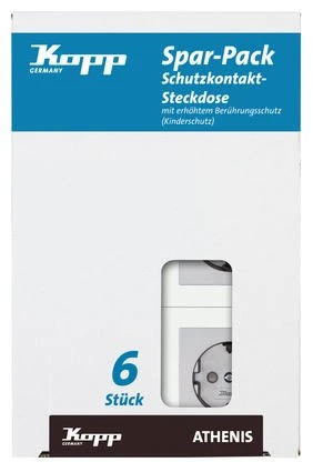 Kopp Athenis Profi-Pack: 6 Steckdose, stahlfarben