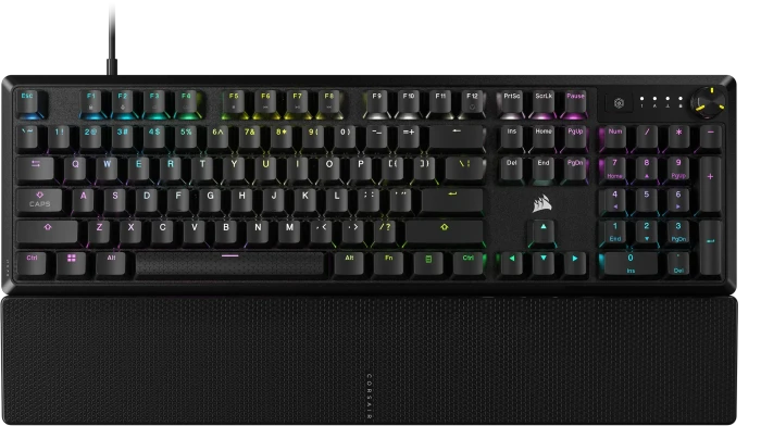 Corsair Gaming K70 CORE, schwarz, mit Handballenauflage, MLX RED, USB, US