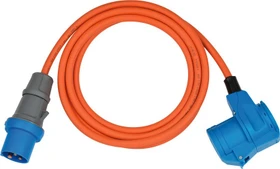 Brennenstuhl CEE Camping-Verlängerungskabel IP44 orange, mit CEE-Winkelkupplung und Schuko-Kombisteckdose, 3m