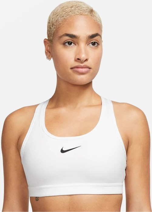 Nike Swoosh Medium Support Sport-BH white/stone mauve/black (Damen)
