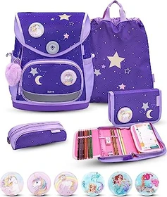 Belmil Premium Compact Plus Dahlia Schultaschen-Set, 5-tlg.