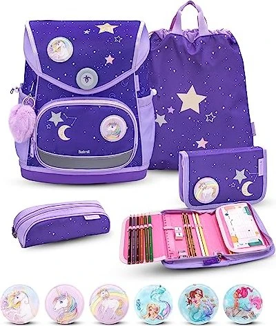 Belmil Premium Compact Plus Dahlia Schultaschen-Set, 5-tlg.