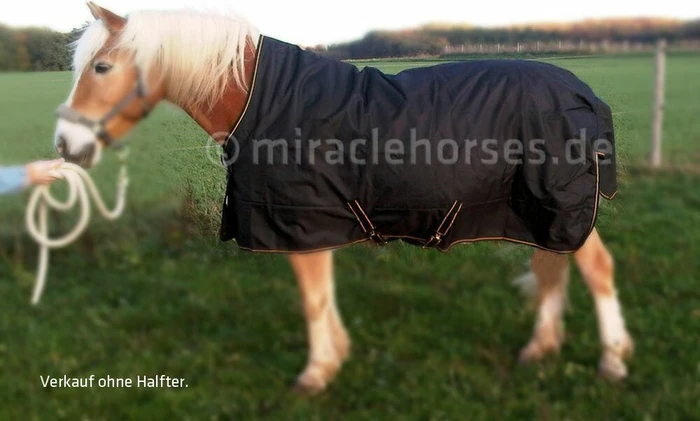 Kerbl Bucas Irish Turnout High Neck/50, Regendecke female, 1.45m, 50g, black/gold