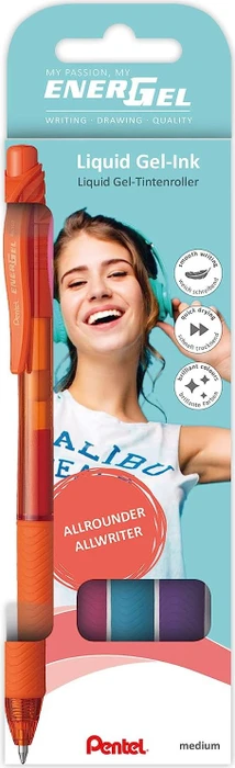 Pentel EnerGel X BL107 0.7mm/0.35mm Gelroller, 4er-Set