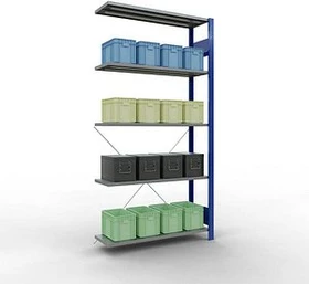 Schulte Lagertechnik Multiplus 150 Anbauregal 100x200x30cm blau