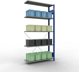 Schulte Lagertechnik Multiplus 150 Anbauregal 100x200x30cm blau