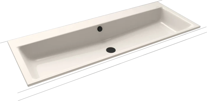 Kaldewei Puro Einbau-Doppelwaschtisch 120x46cm, Perl-Effekt, pergamon