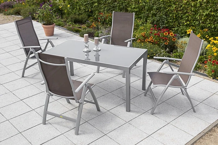 Merxx Carrara Gartenmöbel-Set taupe, 5-tlg.