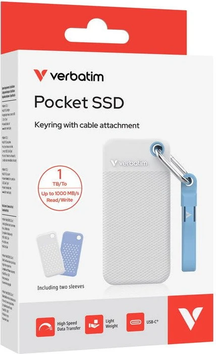 Verbatim Pocket SSD Summer Edition, weiß/blau, 1TB, USB-C 3.1