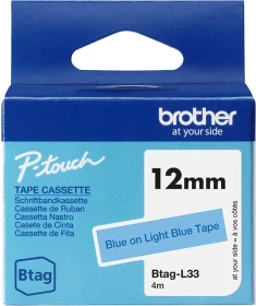 Brother Btag-L33 Beschriftungsband, 12mm, blau/hellblau