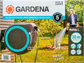 Gardena RollUp L Wand-Schlauchbox grau/türkis, 30m