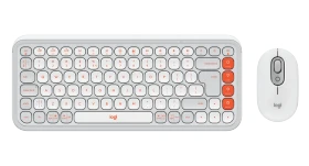 Logitech POP Icon Combo, Off-White & Orange, Logi Bolt, USB/Bluetooth, US