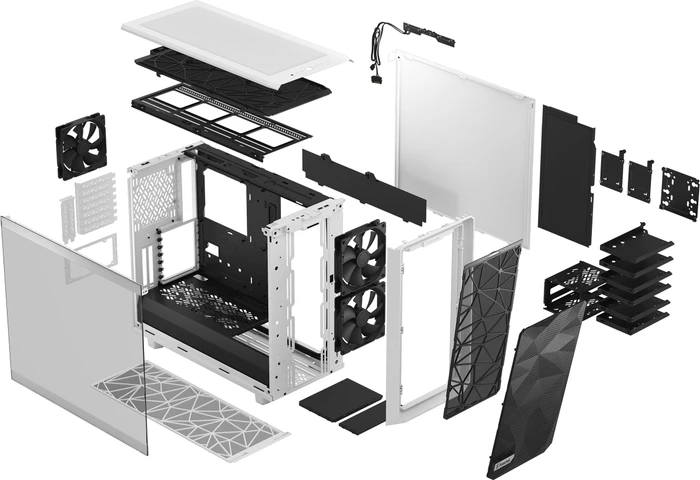 Fractal Design Meshify 2 White TG Clear Tint, Glasfenster