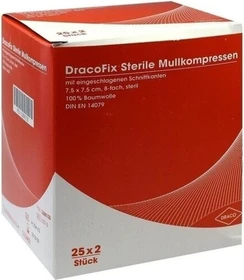 Dr. Ausbüttel DracoFix Peel Mullkompressen steril 8-fach, 7.5 x 7.5cm, 50 Stück