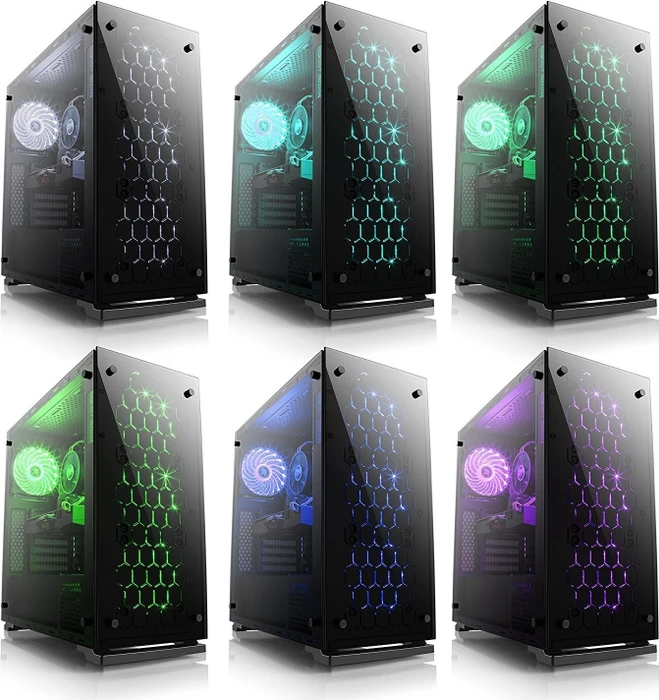 CSL-Computer BoostBoxx Vega, schwarz, Glasfenster