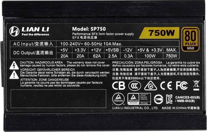 Lian Li SP750 schwarz 750W, SFX