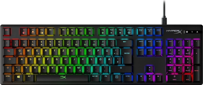 HP HyperX Alloy Origins, LEDs RGB, HyperX RED, USB, DE