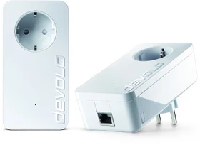 devolo dLAN 1200+ Starter Kit weiß, HomePlug AV2, RJ-45, 2er-Pack (9376 / 9382)