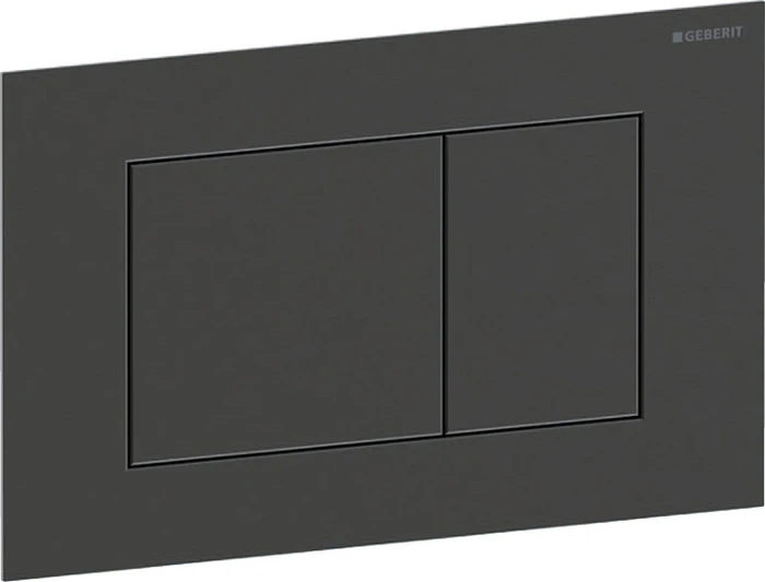 Geberit Sigma40 Betätigungsplatte eckig, 2-Mengen-Spülung, schwarzchrom gebürstet, easy-to-clean-beschichtet