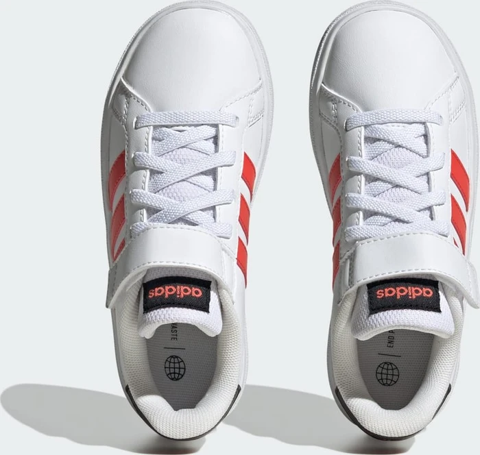 adidas Grand Court Court Elastic Lace and Top Strap cloud white/bright red/core black (Junior)