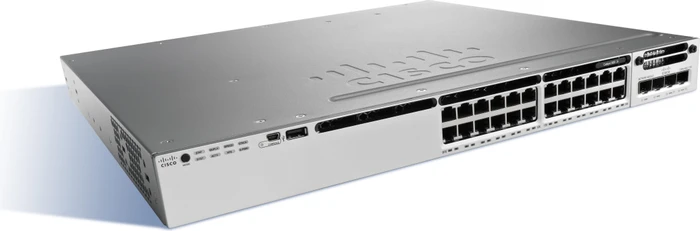 Cisco Catalyst 3850 IP Base Rackmount Gigabit Managed Stacking Switch, 24x RJ-45, 1x Erweiterungsslot, 435W PoE+