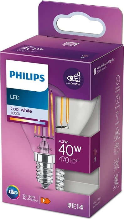 Philips Classic LED E14 4.3-40W/840