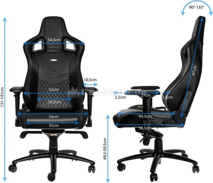 noblechairs Epic Echtleder Gamingstuhl, schwarz