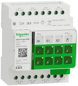 Schneider Electric SpaceLogic KNX Master Schalter/Jalousie 8-fach, 16A, 4TE REG, Schaltaktor (MTN6705-0008)