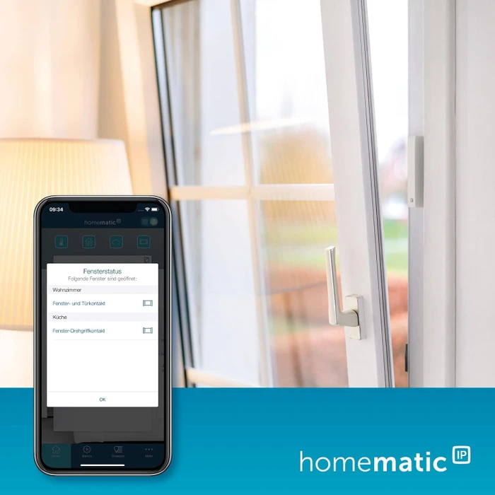 eQ-3 Homematic IP HmIP-SWDO-2 Fenster- und Türkontakt optisch, weiße + braune Abdeckung, Schließ-/Öffnungssensor, 2er-Pack