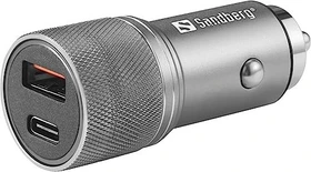 Sandberg Car Charger 1xQC3.0 + 1xUSB-C 48W grau