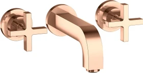 Hansgrohe Axor Citterio 3-Loch Waschbeckenarmatur mit Kreuzgriffen 162mm polished red gold