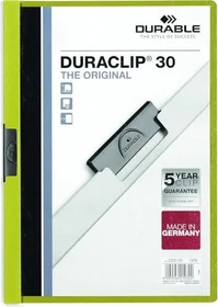 Durable Duraclip 30 Klemmmappe, A4, grün/transparent, 25er-Pack