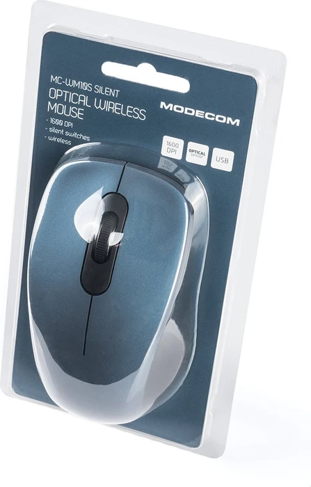 Modecom MC-WM10S Silent Wireless Mouse blau/schwarz, USB