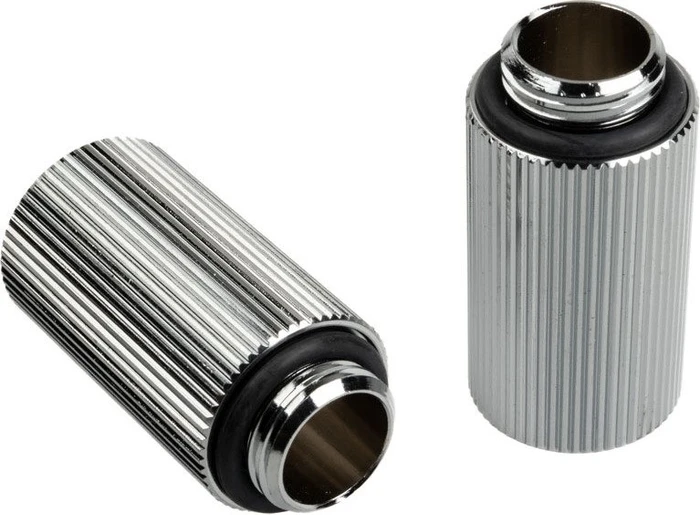 Bitspower Touchaqua Verlängerung G1/4" auf G1/4", 30mm, Glorious Silver, 2er-Pack