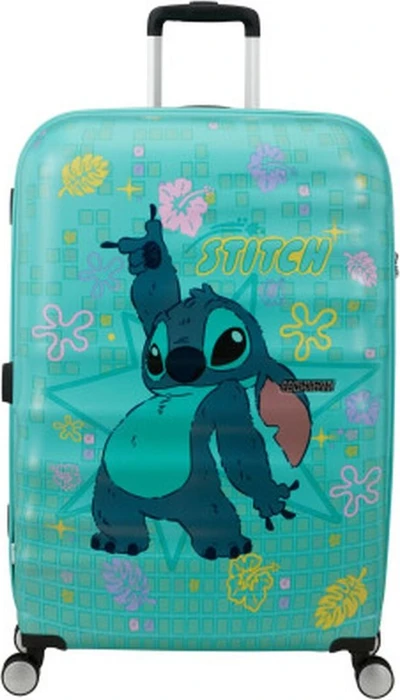 American Tourister Wavebreaker Disney Spinner 77cm Stitch Flower