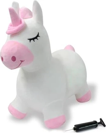 Jamara Hüpftier Einhorn mit Plüschbezug und Pumpe