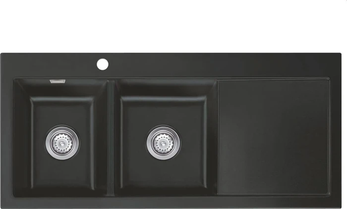 systemceram Mera Double Einbau Becken links schiefer