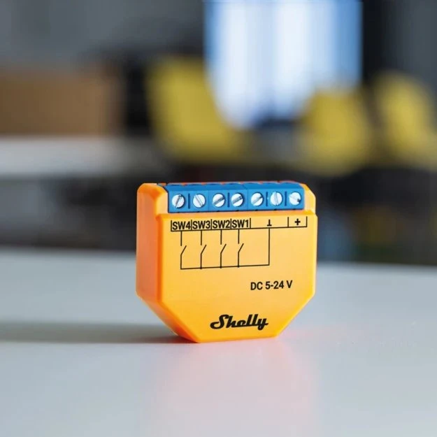 Shelly Plus i4 DC, WLAN-Funkschalter, 4-Kanal, Unterputz, Schaltaktor