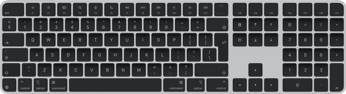 Apple Magic Keyboard mit Touch ID und Ziffernblock für Mac mit Apple Chip (USB-C), schwarz/silber, USB/Bluetooth, EN