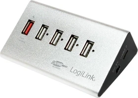 LogiLink Aluminium USB-Hub, 5x USB-A 2.0, USB 2.0 Micro-B [Buchse] (UA0224)