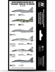 Vallejo Model Air Air War Color Series Soviet/Russian Colors MiG-29 Fulcrum from 80's to Present Farbset, 8-tlg.