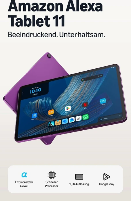 Amazon Alexa Tablet 11, violett, 128GB, mit Werbung [2026]