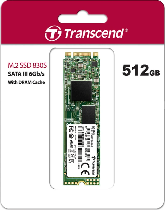 Transcend MTS830S SSD 512GB, M.2 2280 / B-M-Key / SATA 6Gb/s