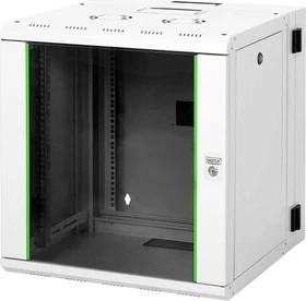 Digitus Professional Unique Serie Wandschrank 12HE, zweiteilig, schwenkbar, Sicherheitsglastür, IP2X, grau, 600mm tief