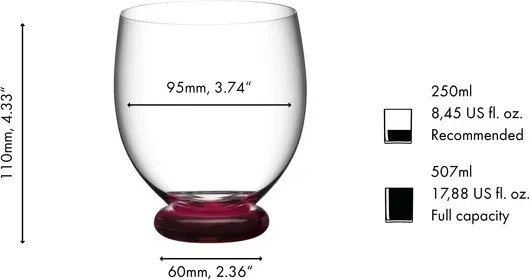 Riedel Fatto A Mano Trinkglas Tumbler Grande drachenrot