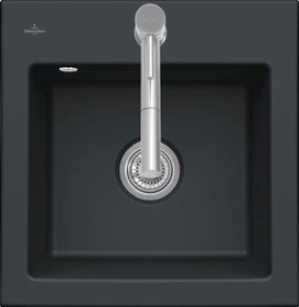 Villeroy & Boch Subway 50 S Einbau Becken mittig pure black