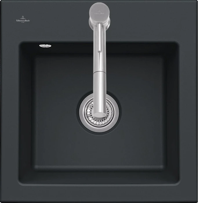 Villeroy & Boch Subway 50 S Einbau Becken mittig pure black