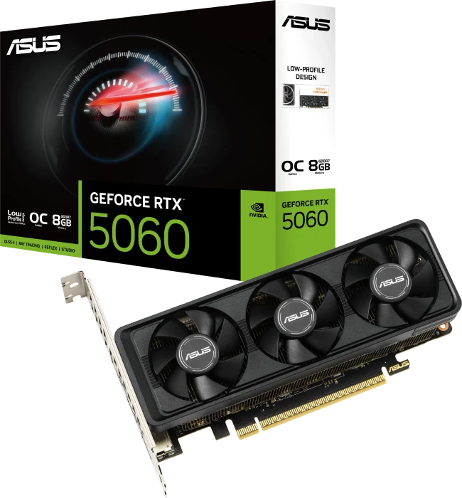 ASUS GeForce RTX 5060 LP BRK OC Edition, RTX5060-O8G-LP-BRK, 8GB GDDR7, 2x HDMI, DP
